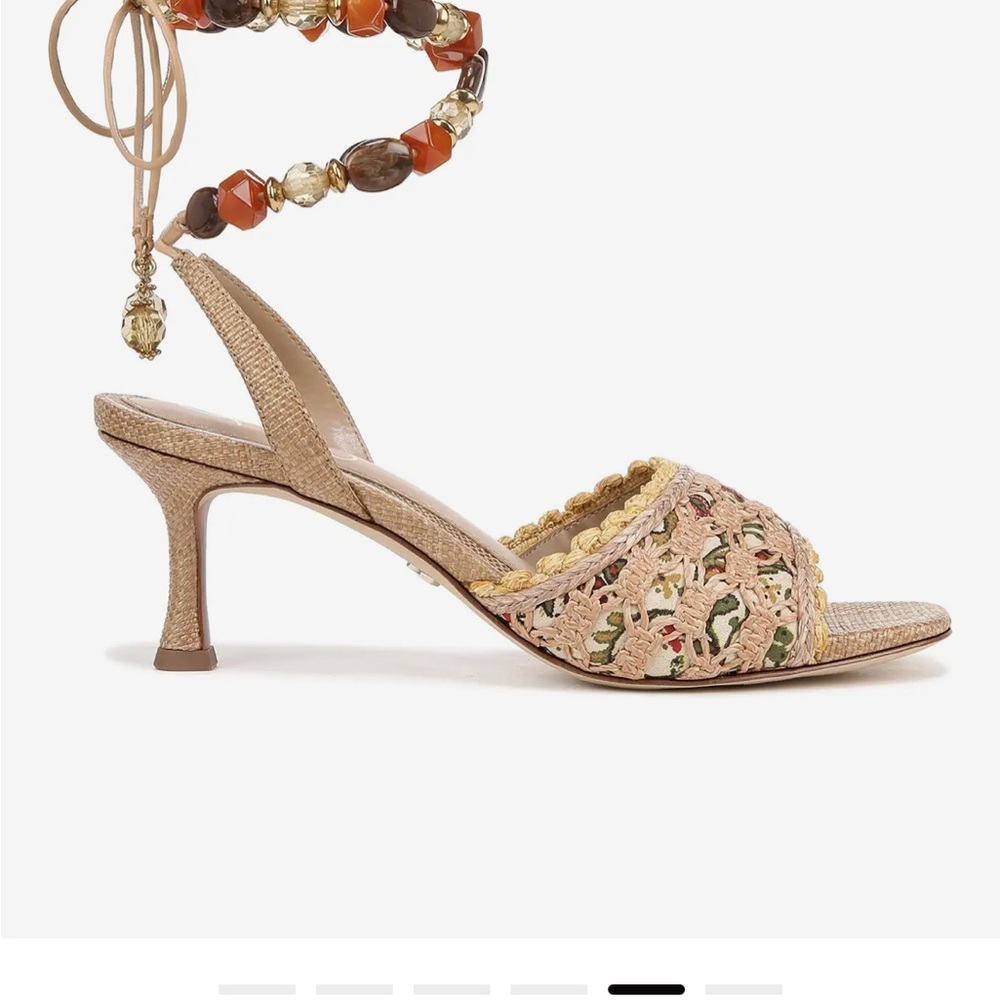 Sam Edelman Pamala BeadedHeeled Sandals in Dark Natural - Picture 7 of 7